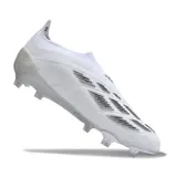 Adidas Predator 30 Elite Laceless White and Gray Firm Ground FG Football Boot