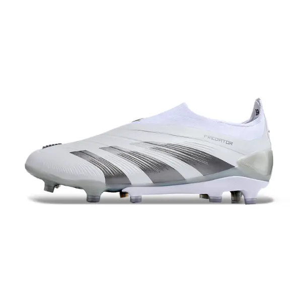 Adidas Predator 30 Elite Laceless White and Gray Firm Ground FG Football Boot