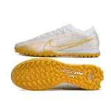 Nike Zoom Mercurial Vapor 15 Elite White and Gold Turf TF Football Boot