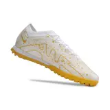 Nike Zoom Mercurial Vapor 15 Elite White and Gold Turf TF Football Boot