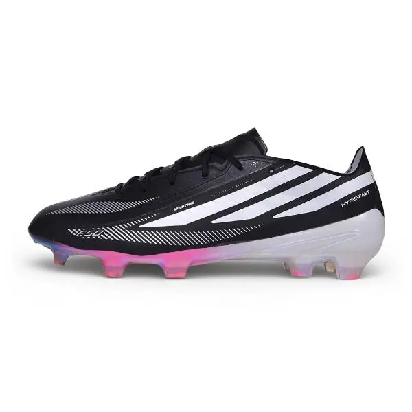 Adidas F50 Hyperfast Laced Elite Black and White Firm Ground FG Football Boot