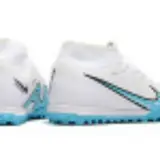 Nike Zoom Mercurial Superfly 9 Academy White and Blue Turf TF Football Boot