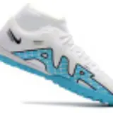 Nike Zoom Mercurial Superfly 9 Academy White and Blue Turf TF Football Boot