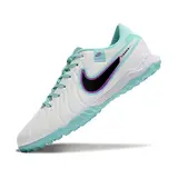 Nike Tiempo 10 Legend Academy White and Blue Turf TF Football Boot