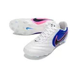 Nike Tiempo Ligera Pro White, Blue and Pink Firm Ground FG Football Boot