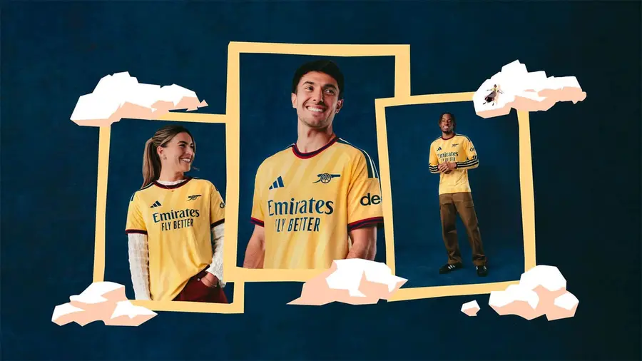 Arsenal 2026/27: yellow returns on the third shirt — Kit launch presentation.