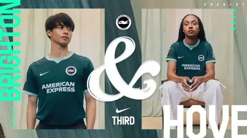 Brighton 2026/27: the coastal landscape inspires the third shirt — Kit launch presentation.