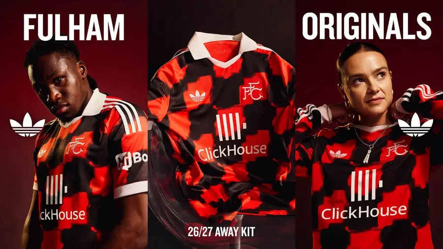Fulham 2026/27: the red-and-black checkerboard returns — Kit launch presentation.