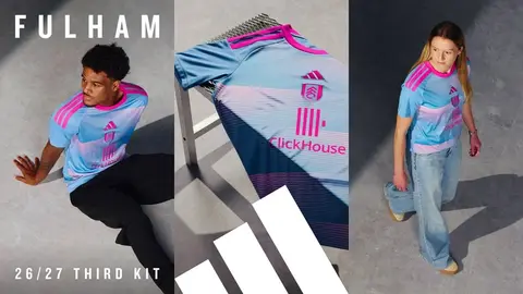 Fulham 2026/27: blue and pink energise the third shirt — Kit launch presentation.