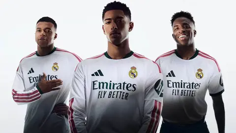 Real Madrid 2026/27: white, dark green and pink — Kit launch presentation.