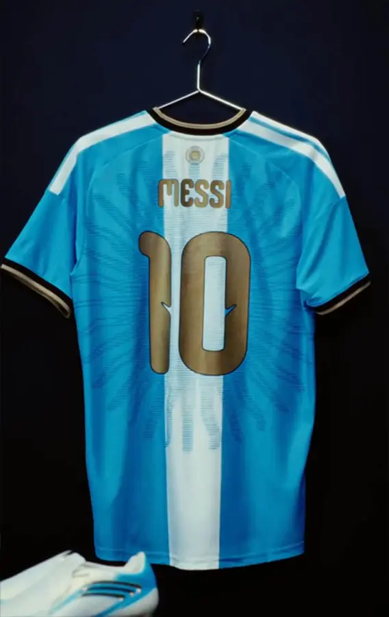 Argentina and Messi: sky blue, white and gold details · 8