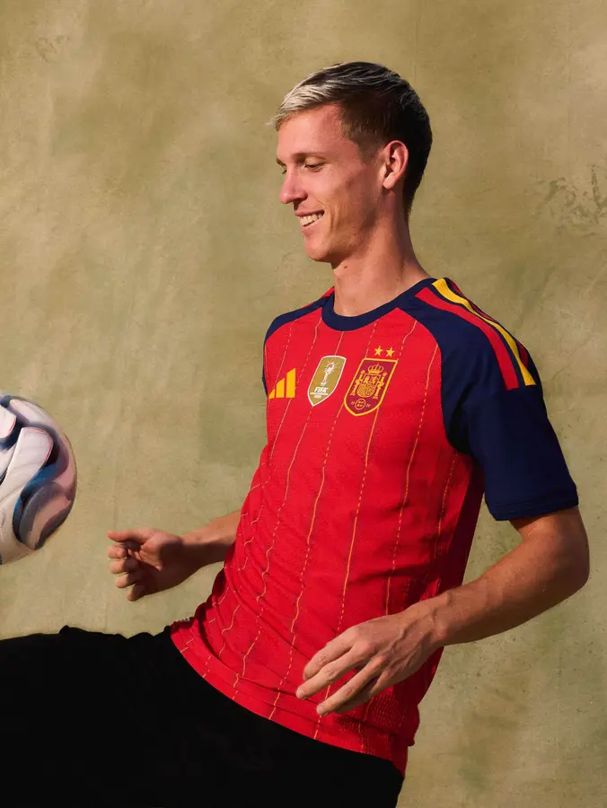 Spain: two stars and a gold patch on the red shirt · 6