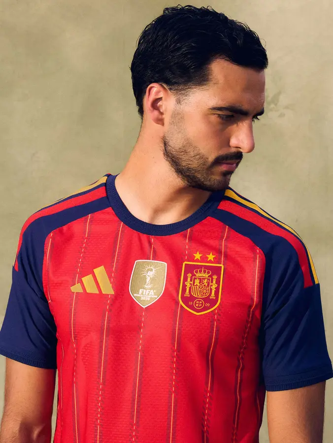 Spain: two stars and a gold patch on the red shirt · 5